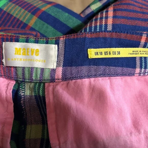 Maeve Multicolor Plaid Wide Leg Pants - Picture 9 of 15